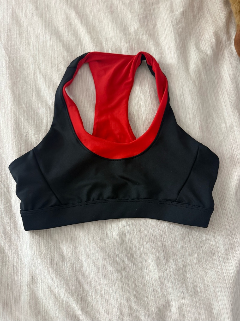 soulcycle Black Sports Bra with Red Lining